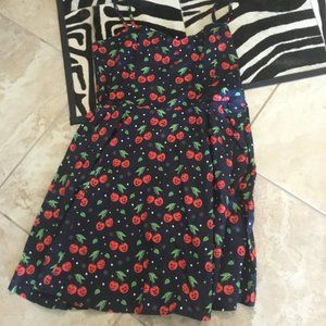 Unique Vintage Bonsai Kitten monster Cherry Dress size 22 UK New (18 US)